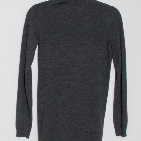 Theory Dark Gray Classic Wool Cardigan Sz P/PT - Picture 3 of 3